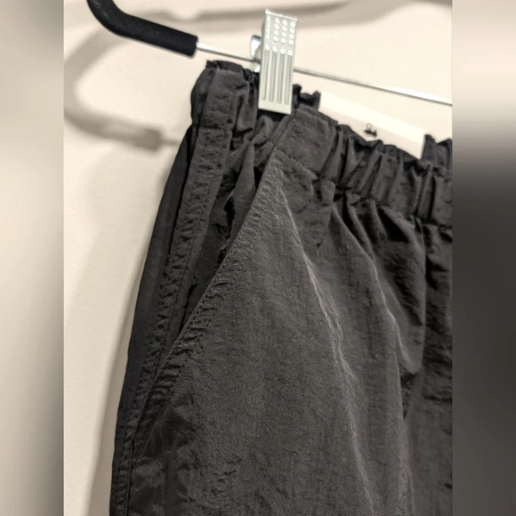 Black Cargo Parachute Pants - Picture 3 of 8